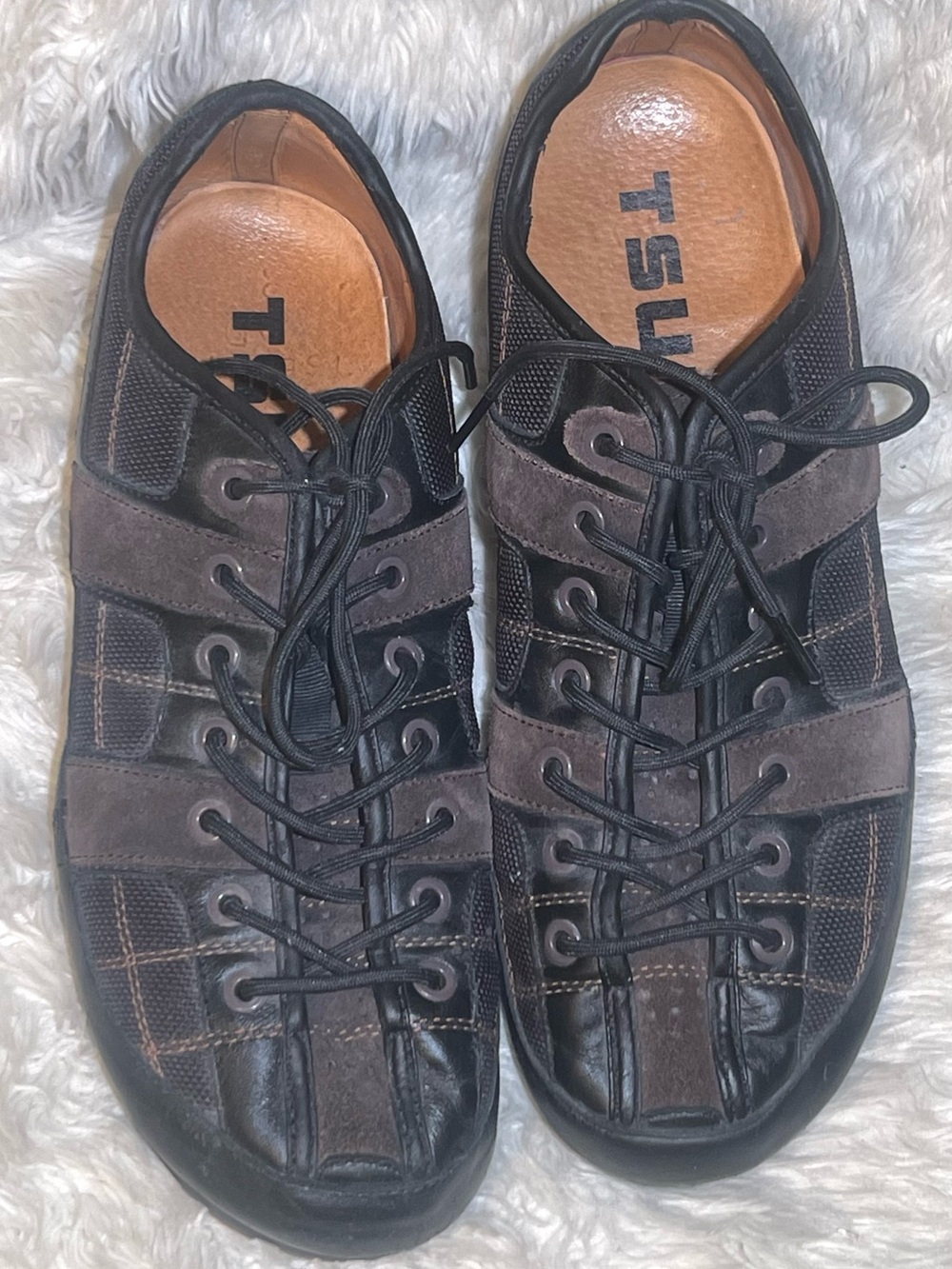Tsubo Black and Brown Men’s Lace-Up Casual Sneakers size 9